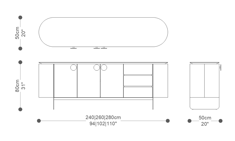 Image of the complete dimensions of the product